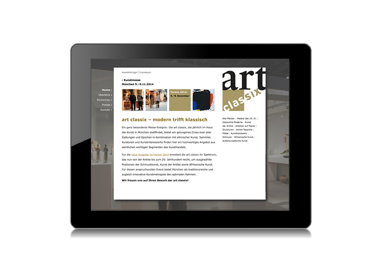 art classix Kunstmesse Website