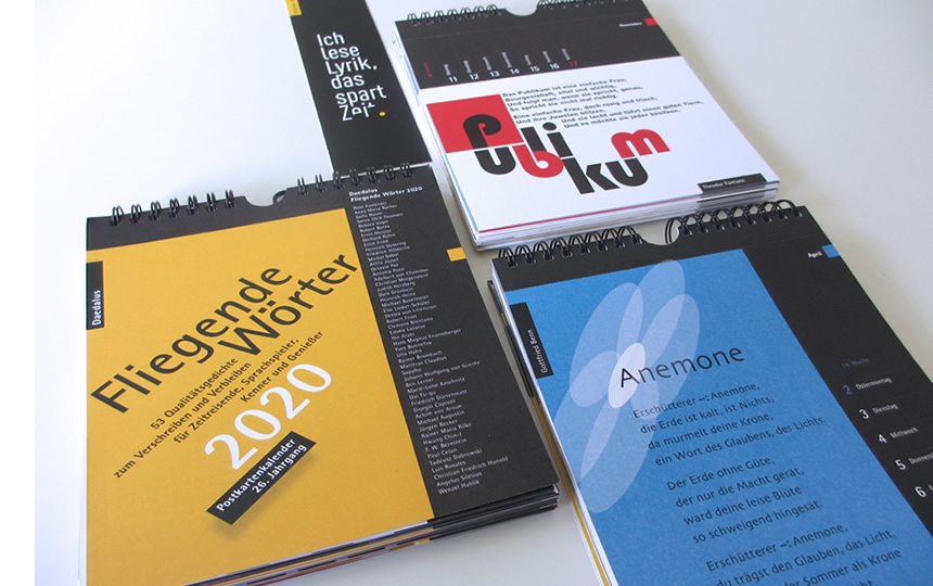 Lyrik als Kalender: Fliegende Wörter